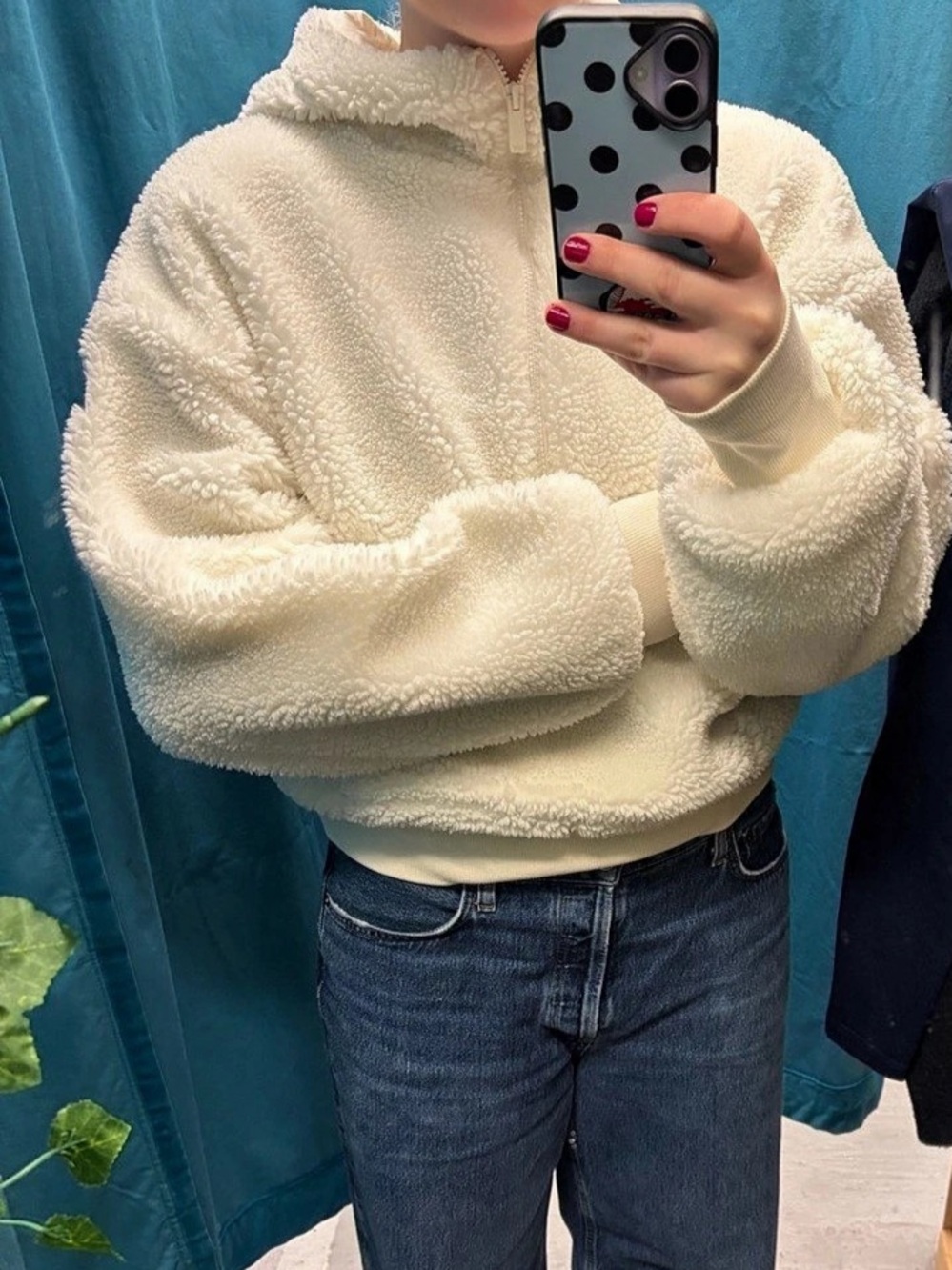 Alo Fleece Hoodie in White Like New